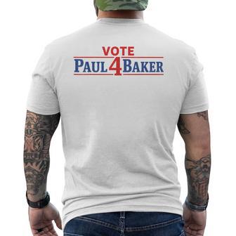 Vote Paul For Baker Campaign Graphic Men's T-shirt Back Print - Thegiftio UK