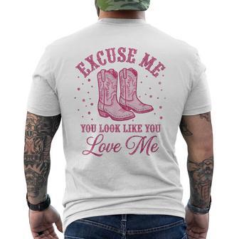 Western Cowgirl For Girls Excuse Me You Look Like Men's T-shirt Back Print | Seseable UK