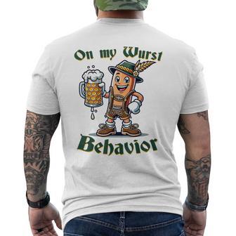 On My Wurst Behavior Oktoberfest Costume Outfit German Men's T-shirt Back Print - Thegiftio UK