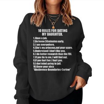 10 Rules Dating My Daughter 過保護 お父さん 保護 レディーススウェットシャツ - Kawaiitshirt