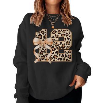 12Th Birthday Girl Leopard Coquette Bow 12 Year Old Women Sweatshirt | Seseable UK