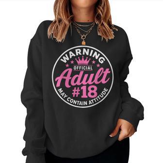 18Th Birthday Official Adult 18 Year Old Girl Women Sweatshirt - Thegiftio UK