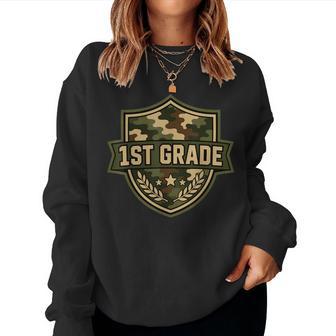 1St Grade Camo Back To School Boys First Grade Women Sweatshirt - Thegiftio UK