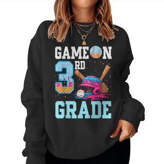 3Rd Grade Back To School Baseball Drip Ice Cream Game On Kid Women Sweatshirt - Thegiftio UK