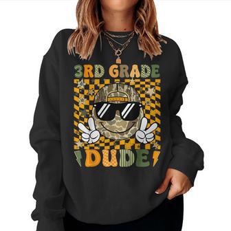 3Rd Grade Dude First Day Of School Camo Peace Sign Boy Women Sweatshirt - Thegiftio UK