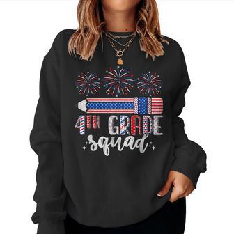 4Th Of July Patriotic 4Th Grade Squad Teacher Matching Women Sweatshirt - Thegiftio UK