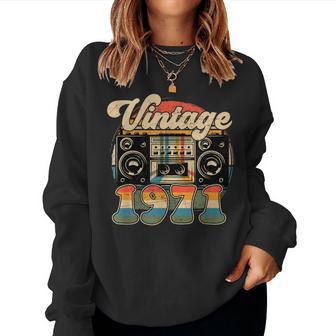 55Th Birthday Retro Vintage 1971 Women Women Sweatshirt - Thegiftio UK