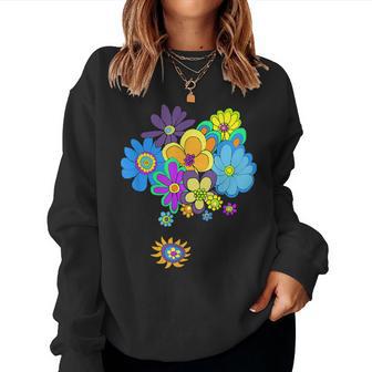 60Er & 70Er Retro Flower Power Sweatshirt Frauen - Geschenkecke