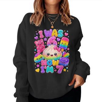 67 Birthday Girl I Was 6 Now I'm 7 Squishy Dumpling Women Sweatshirt | Seseable UK