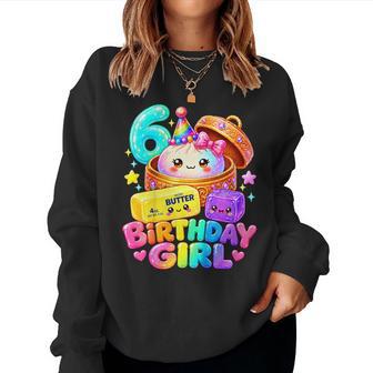 6Th Dumpling Squishy Birthday Girl 6 Year Old Party Women Sweatshirt - Thegiftio UK