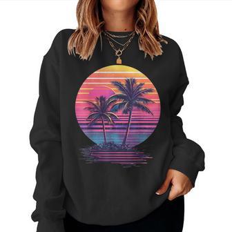 80S Retro Palmeras Puesta Deol Hombre Sudadera Mujer - Regaloses