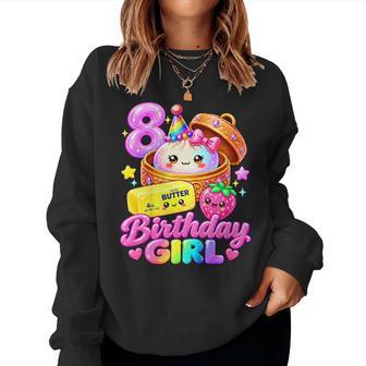 8Th Dumpling Squishy Birthday Girl 8 Year Old Party Women Sweatshirt - Thegiftio UK
