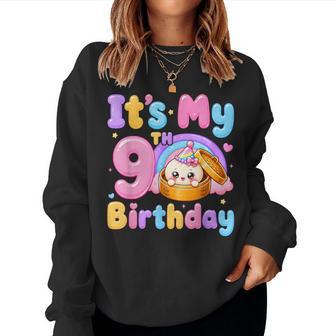 9Th Birthday Girl Kawaii Dumpling Anime Birthday Party Women Sweatshirt - Thegiftio UK