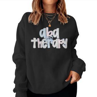 Aba Therapy Coquette Bow Pastel Themed Nurse Life Women Sweatshirt - Thegiftio UK