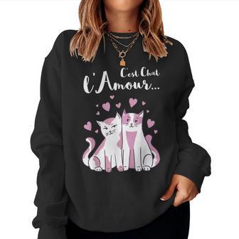 Aintalentin Humour Fille C'est Chat L'amour Sweat-shirt pour femme - Cadeauxyz