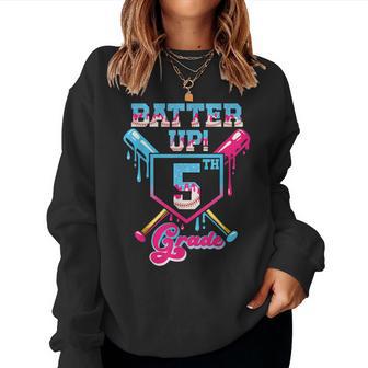 Back To School 5Th Grade Batter Up Baseball First Day Boys Women Sweatshirt - Thegiftio UK