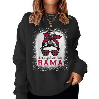 Bama Alabama Girls Messy Bun Hair Alabama State Pride Women Sweatshirt - Thegiftio UK
