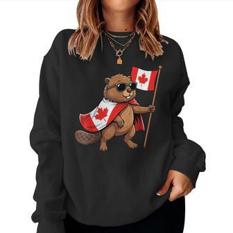 Bandera De Canadá Castor Hombres Es Niños Divertido Canadiense Sudadera Mujer - Regaloses