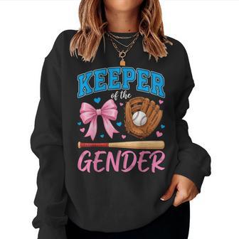 Baseball Or Bows Keeper Of The Gender Reveal Kids Women Sweatshirt - Thegiftio UK