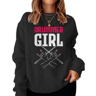 Batería Baterista Drummer Girl Drumticks Niña Sudadera Mujer - Regaloses