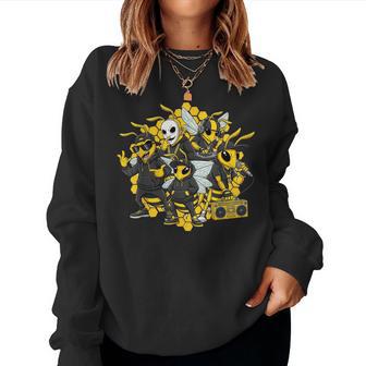 Bees Hip Hop Old School Rap Music Lover Kids Women Sweatshirt - Thegiftio UK