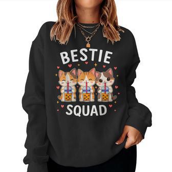 Bestie Squad Twinning Best Friend Matching Girls Twin Cats Women Sweatshirt | Seseable UK