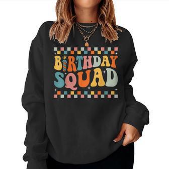 Birthday Squad Groovy Matching Family Birthday Squad Women Sweatshirt - Thegiftio UK