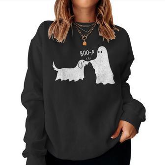 Boo Boo-P Dog Ghost Halloween Dog Lovers Dog Mom Women Sweatshirt | Seseable UK