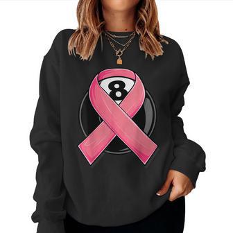 Breast Cancer Awareness Billiards Pool Pink Ribbon Women Women Sweatshirt - Thegiftio UK