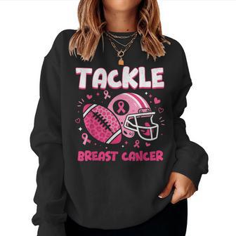 Breast Cancer Awareness Football Pink Ribbon Kids Women Sweatshirt - Thegiftio UK