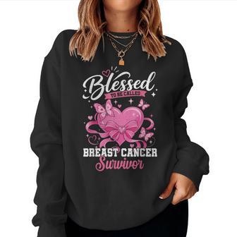 Breast Cancer Survivor Butterfly Christian Pink Ribbon Women Women Sweatshirt - Thegiftio UK