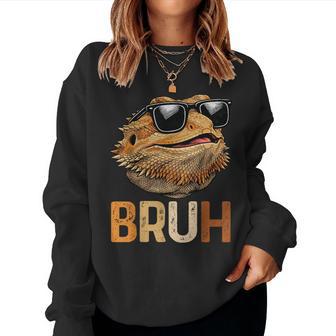 Bruh Meme Cool Bearded Dragon Kid Women Sweatshirt - Thegiftio UK