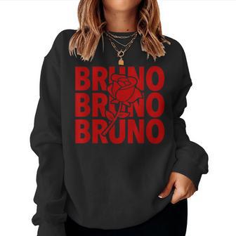 Bruno Text With Floral Graphic Women Sweatshirt - Thegiftio UK