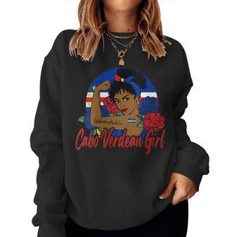 Caboerde Girl Caboerdean Chica Caboerde Bandera Cuello Negro Manga Corta Ajustado Adulto Pequeño Eu 15-165 Regular Mediano Es Chicas Sudadera Mujer - Regaloses