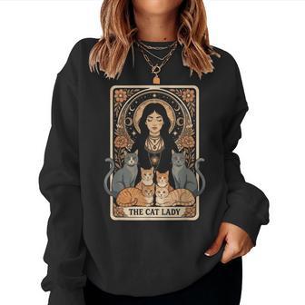 Camisa De Tarot The Cat Lady Para Gótica Y Bruja Con Forma De Gato Mamá Sudadera Mujer - Regaloses