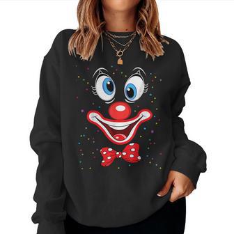 Carnival Clown Face Circus Costume Kids Carnivals Women Sweatshirt - Thegiftio UK