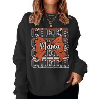 Cheer Mama Mom Bow Sport Cheerleader Cheerleading Orange Women Sweatshirt - Thegiftio UK