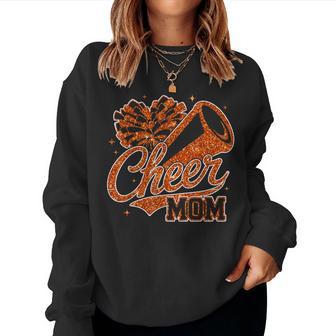 Cheer Mom Orange Cheerleader Game Day Cheer Mama Football Women Sweatshirt - Thegiftio UK