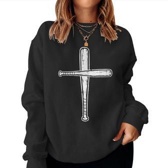 Christian Baseball Bats Cross Softball Sports Boys Kids Women Sweatshirt - Thegiftio UK