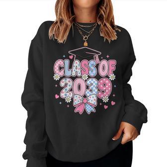Class Of 2039 Grow With Me Graduation Coquette Bow Girls Women Sweatshirt | Seseable UK