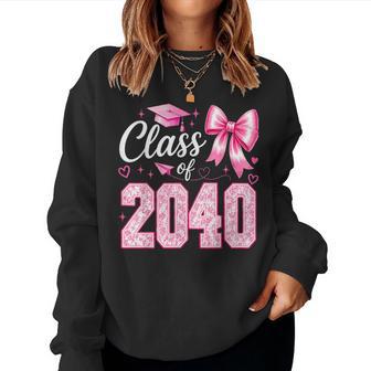 Class Of 2040 Grow With Me Graduation Pink Coquette Bow Girl Women Sweatshirt | Seseable UK
