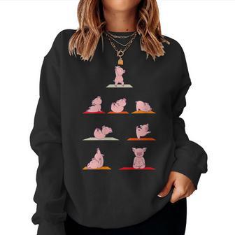 Cochon Poses De Yoga Méditation Amusante De Cochon Sweat-shirt pour femme - Cadeauxyz
