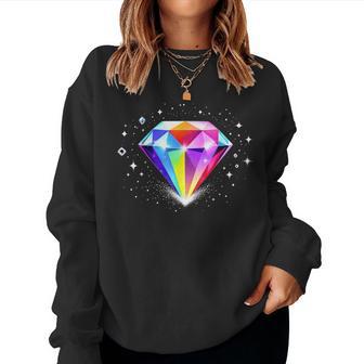 Colorful Diamond Gem – Sparkling Rainbow Crystal Women Sweatshirt - Thegiftio UK
