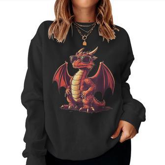 Cool Dragon Outfit With Sunglasses For Boys And Girls Women Sweatshirt - Thegiftio UK