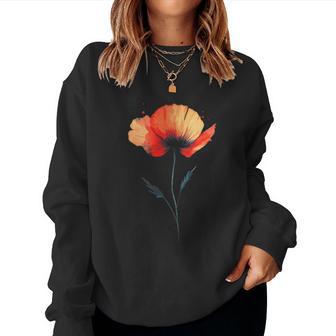 Coquelicot Fleur Naissance Août Fleur Coquelicots Floral Anniversaire Sweat-shirt pour femme - Cadeauxyz