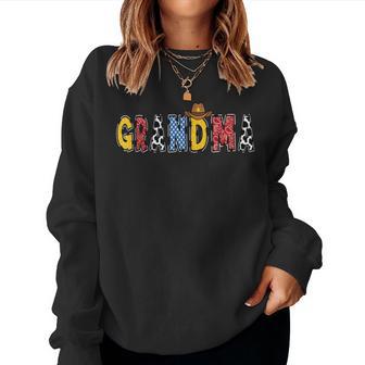 Cowboy Grandma Western Rodeo Theme Kids Birthday Party Women Sweatshirt - Thegiftio UK