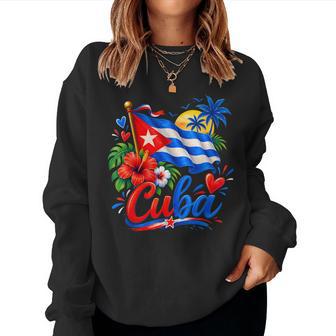 Cuba Hispanic Heritage Month Cuban Flag Girls Women Women Sweatshirt - Thegiftio UK
