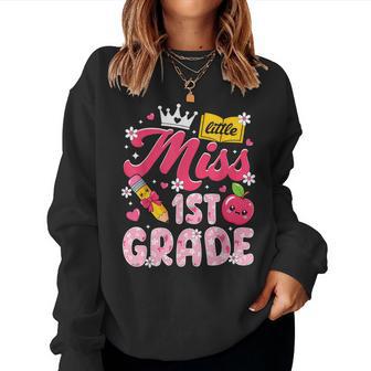 Cute Back To School First Day Of First 1St Grade Girls Kids Women Sweatshirt - Thegiftio UK