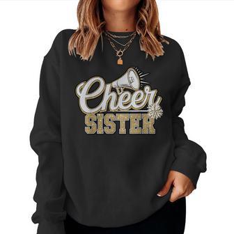 Cute Cheer Sister Black Gold Pom Cheerleader Cheerleading Women Sweatshirt - Thegiftio UK