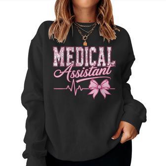 Cute Floral Pink Nurse Coquette Bow Medical Assistant Women Sweatshirt - Thegiftio UK